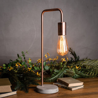 Copper Lamp With Stone Base