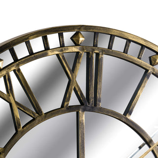 Antique Brass Mirrored Skeleton Clock