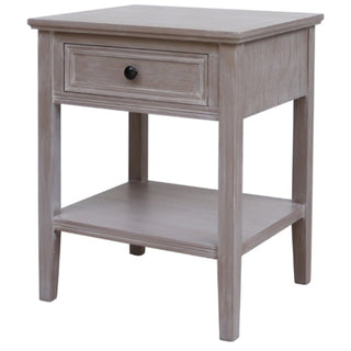 Serene 1 Drawer Bedside Table, Solid Wood