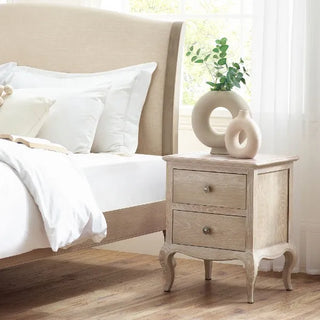 Camille 2 Drawer Bedside, Oak Wood