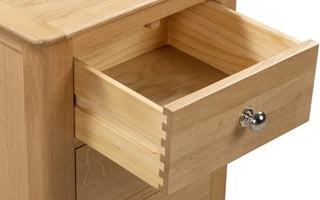 Julian Bowen 3-Drawer Bedside Table in Oak Wood