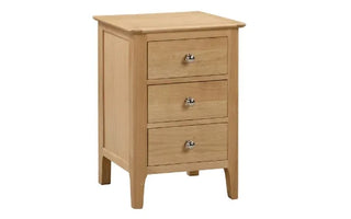 Julian Bowen 3-Drawer Bedside Table in Oak Wood