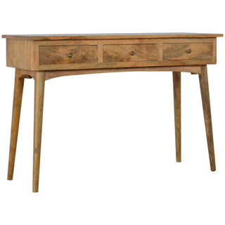 Nordic 3 Drawer Console Table, Mango Wood, Oak Finish