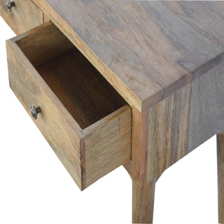 Nordic 3 Drawer Console Table, Mango Wood, Oak Finish