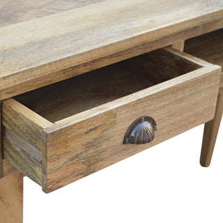 2 Drawer, 1 Shelf Nordic Desk, Mango Wood