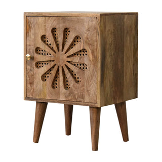 1 Cabinet Bedside Table, Mango Wood in Oak Finish