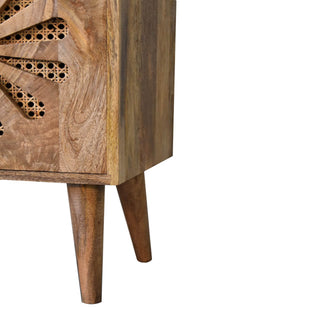 1 Cabinet Bedside Table, Mango Wood in Oak Finish