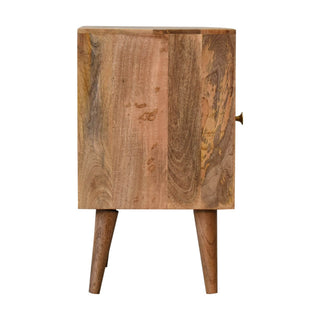 1 Cabinet Bedside Table, Mango Wood in Oak Finish