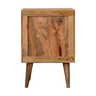 1 Cabinet Bedside Table, Mango Wood in Oak Finish