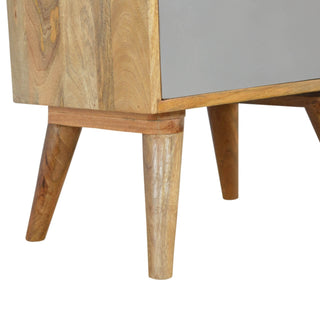 Cut-Out Design Gradient Grey Bedside Table