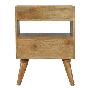 Cut-Out Design Gradient Grey Bedside Table