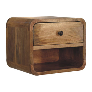 Floating Narrow Bedside Table, Mango WOod