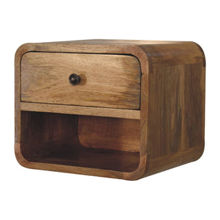 Floating Narrow Bedside Table, Mango WOod