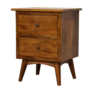 2 Drawers Nordic Bedside Table, Mango Wood