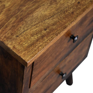 2 Drawers Nordic Bedside Table, Mango Wood