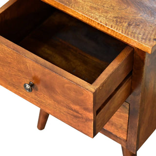 2 Drawers Nordic Bedside Table, Mango Wood