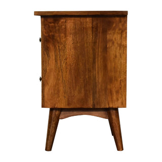 2 Drawers Nordic Bedside Table, Mango Wood