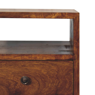 Narrow Classic Bedside Table, 2 Drawers, Chestnut