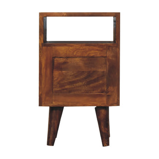 Narrow Classic Bedside Table, 2 Drawers, Chestnut