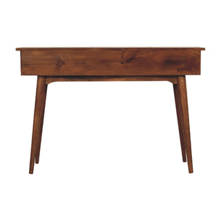 3 Drawer Console Table, Mango Wood in Chestnut Finish