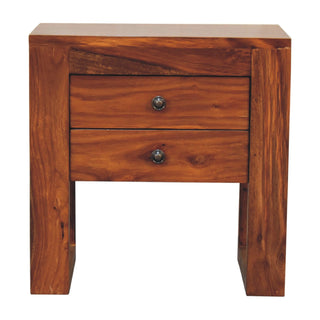 Sheesham Bedside Table with 2 Drawers