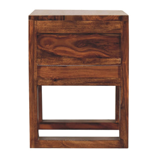 Sheesham Bedside Table with 2 Drawers