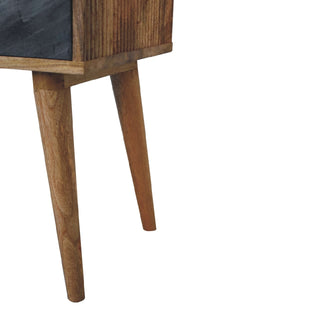 Mango Wood and Grey Stone Bedside Table