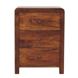 Aspen 3 Drawer Bedside, Chestnut