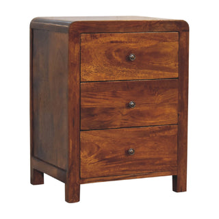 Aspen 3 Drawer Bedside, Chestnut