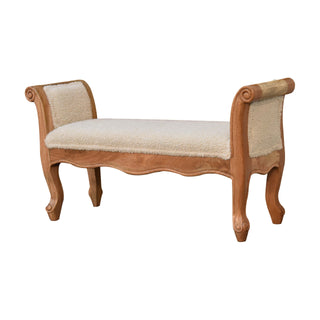 Bouclé Bench with French-Inspired Design