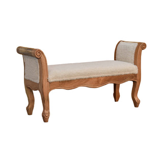 Bouclé Bench with French-Inspired Design