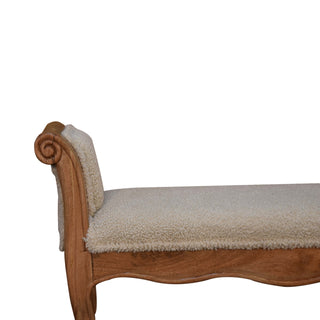 Bouclé Bench with French-Inspired Design