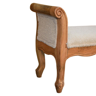 Bouclé Bench with French-Inspired Design