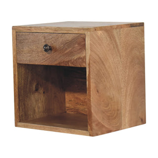 Nordic Wall Mounted Bedside Table, Mango Wood