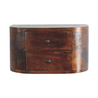 Luna Floating Bedside Table, Chestnut