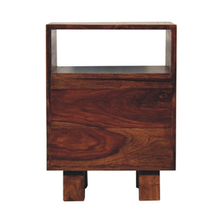 Mango Wood Bedside Table with 2 Drawers 1 Shelf