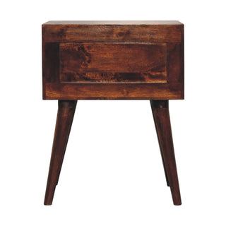 T-Bar 2 Drawers Wooden Bedside Table, Chestnut