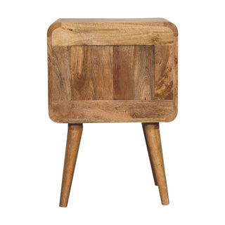 2 Drawer Mango Wood Bedside Table, Oak Finish