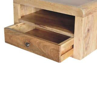 1 Drawer 1 Shelf Large Floating Bedside Table, Oak Finish