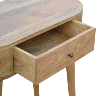 London 1 Drawer Console Table, Mango Wood in Oak Finish