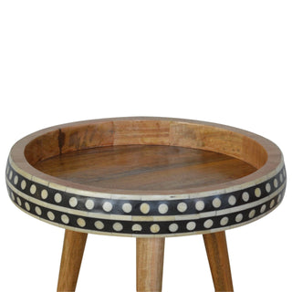 Bone Inlay End Table, Small