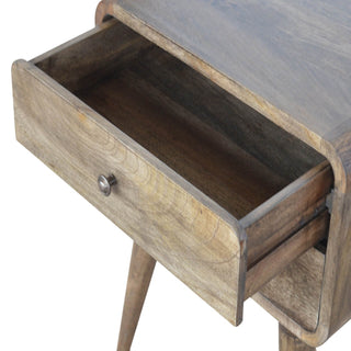 Mango Wood 2-Drawer Bedside Table, Grey Wash