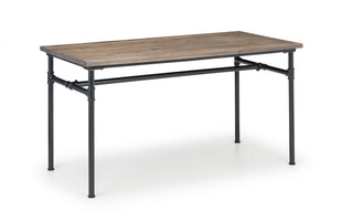 Carnegie Dining Table, Elm Wood and Steel