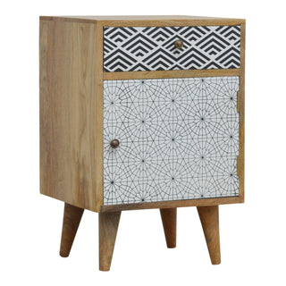 Mixed Pattern Bedside, Screen Printed